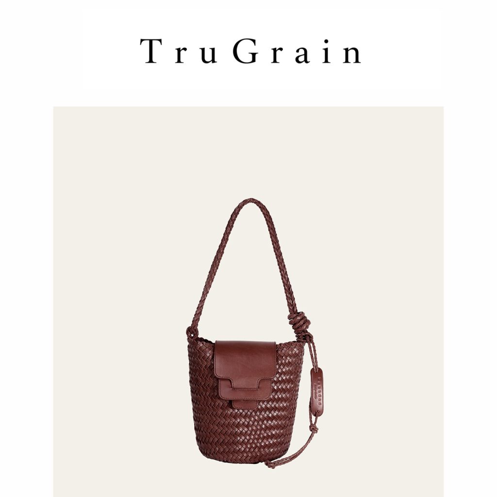 Dark Brown Handwoven Genuine Leather Shoulder Bag manufacturer main view - TruGrain Style